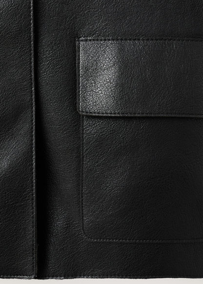 Denim jacket with fur collar