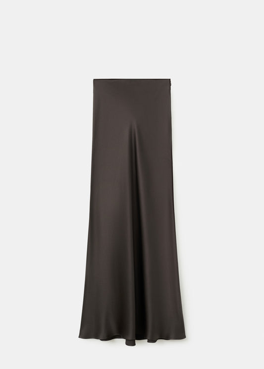 Satin maxi-skirt
