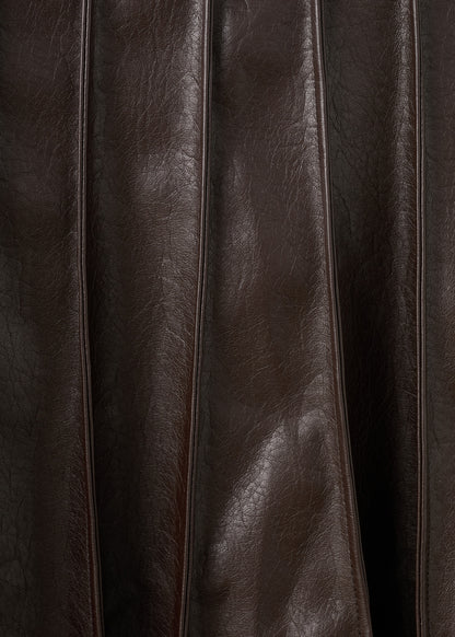 Faux-leather godet skirt