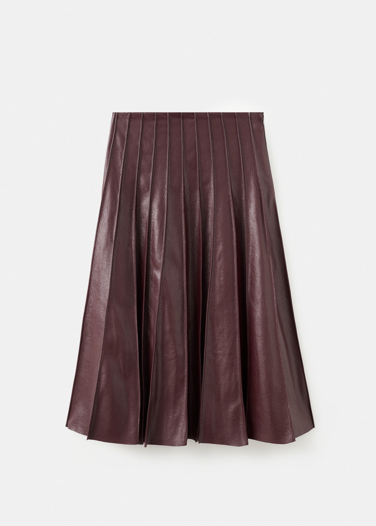 Faux-leather godet skirt