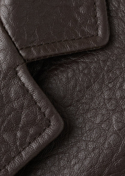 Leather jacket with buttons