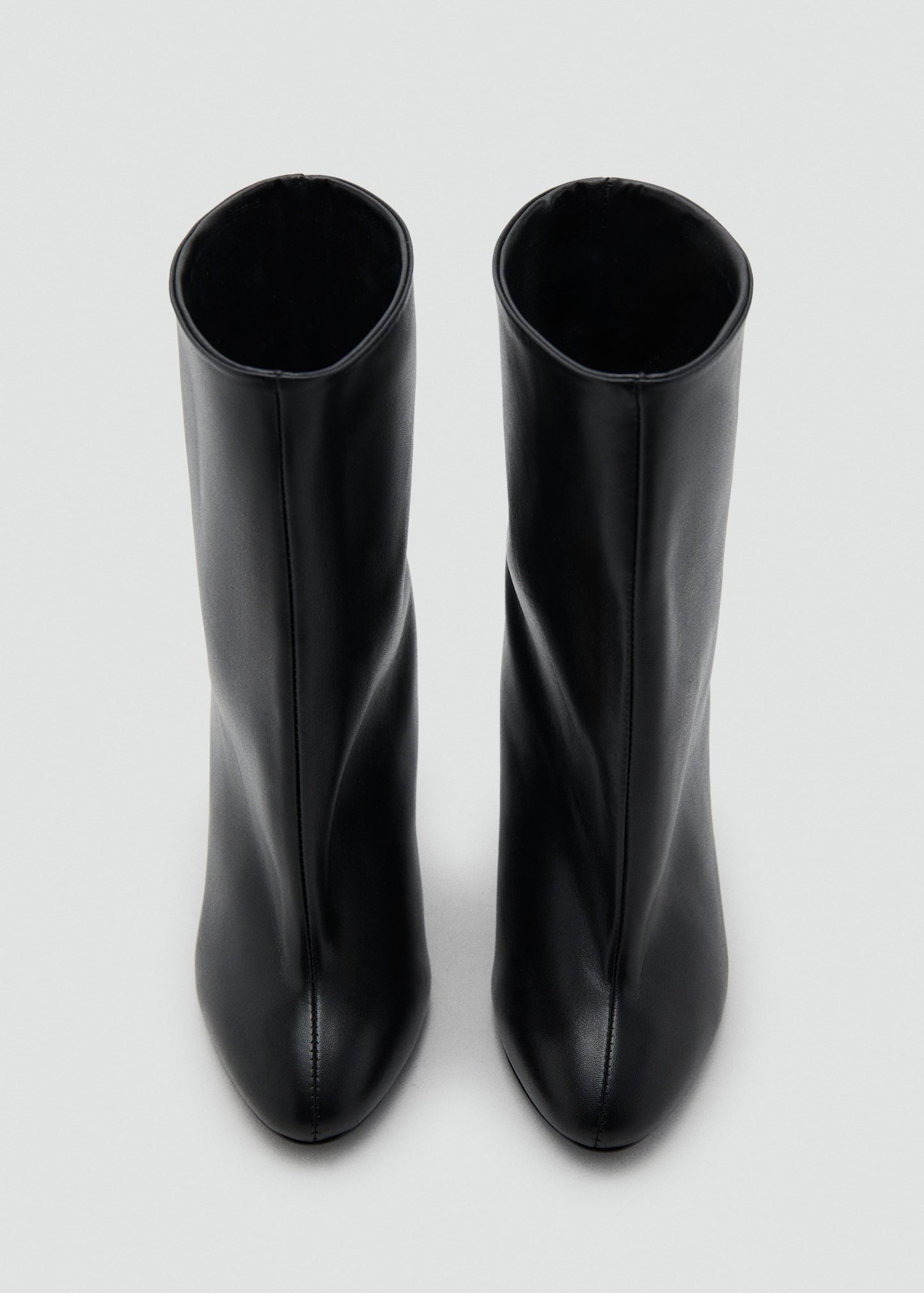 Wide shaft leather heeled boot