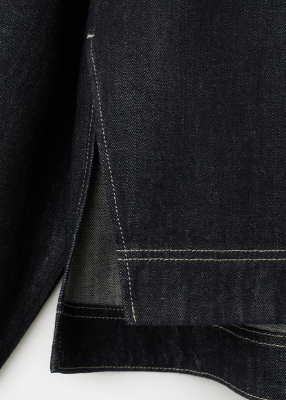 Denim blouse with knot neck