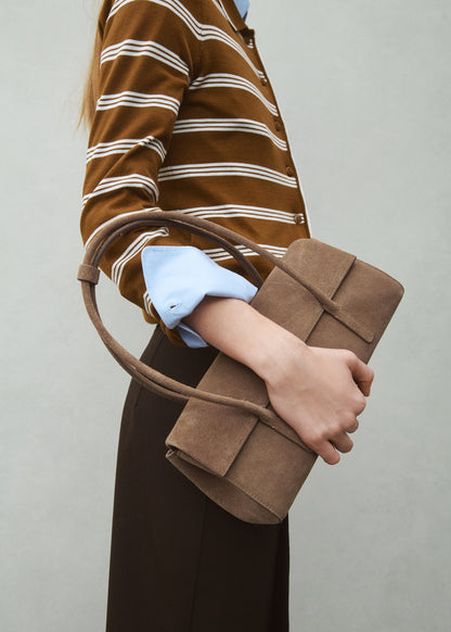 Suede shoulder bag