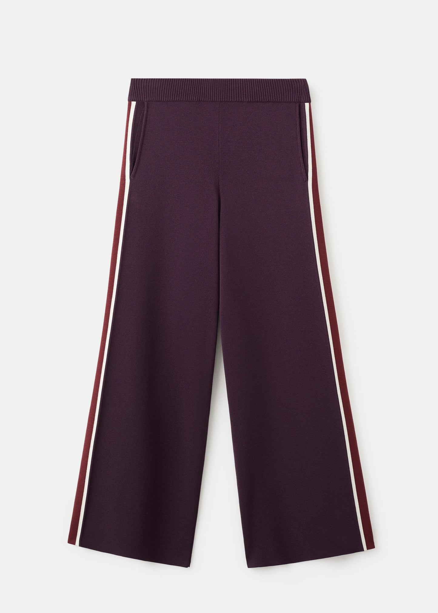 Knitted trousers with contrasting stripes