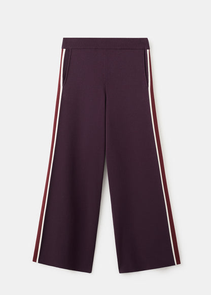 Knitted trousers with contrasting stripes