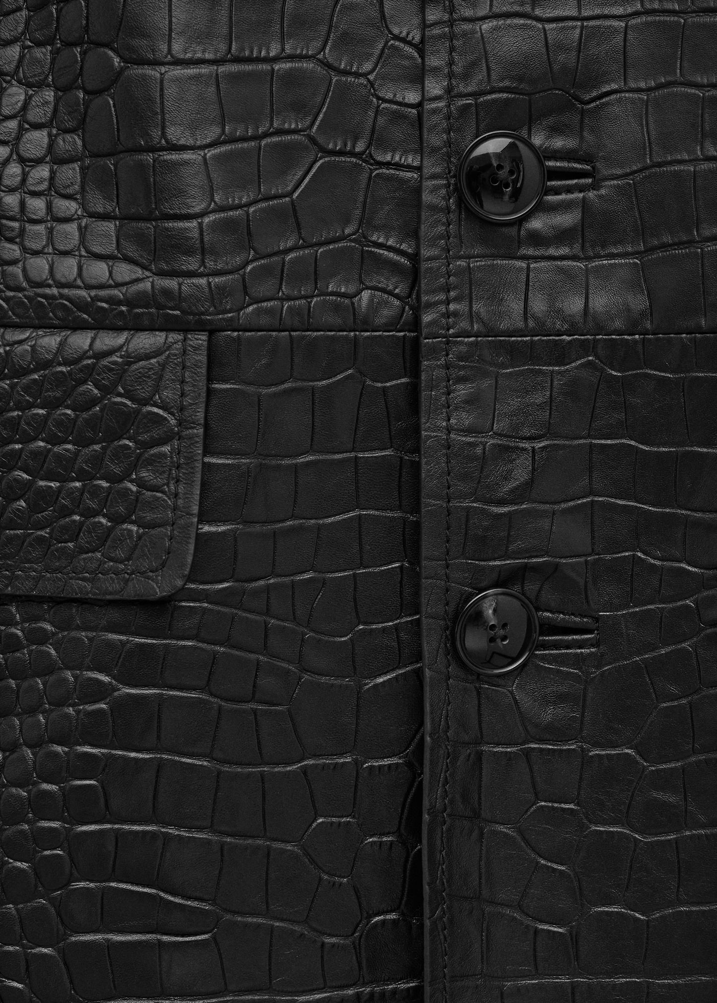 100% crocodile-effect leather coat