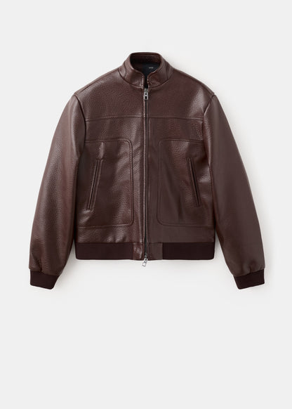 Collarless jacket with pockets