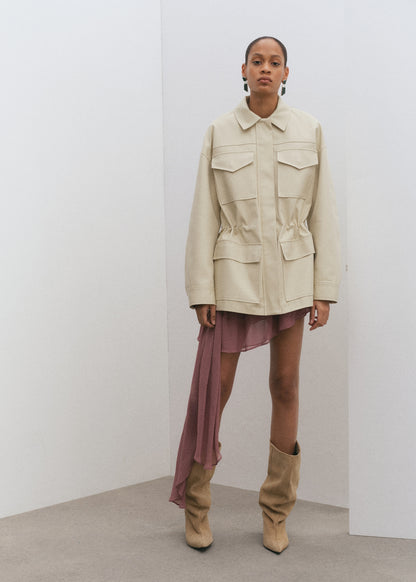 Oversized parka with pockets