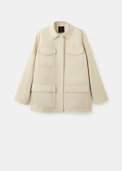 Oversized parka with pockets