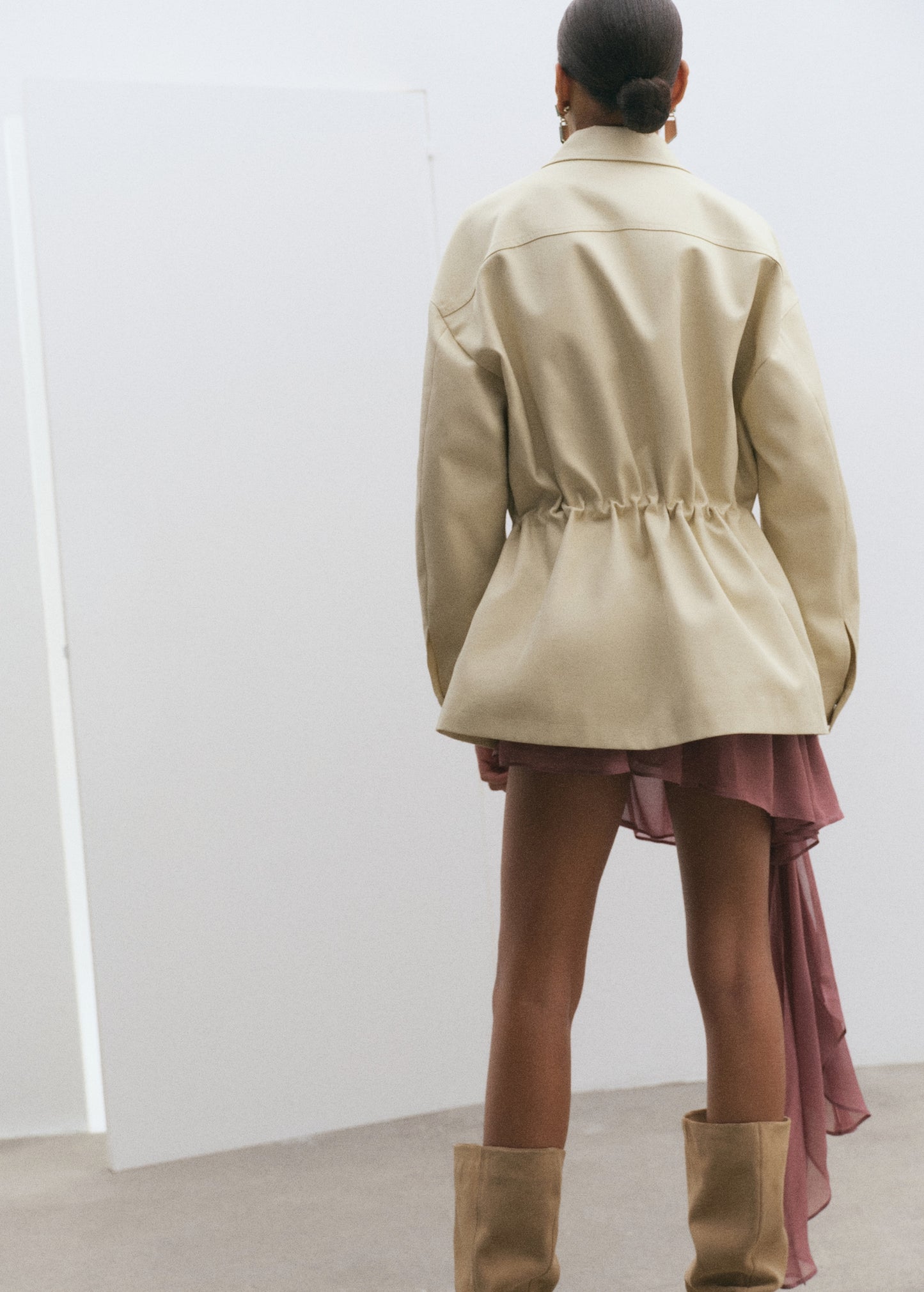 Oversized parka with pockets