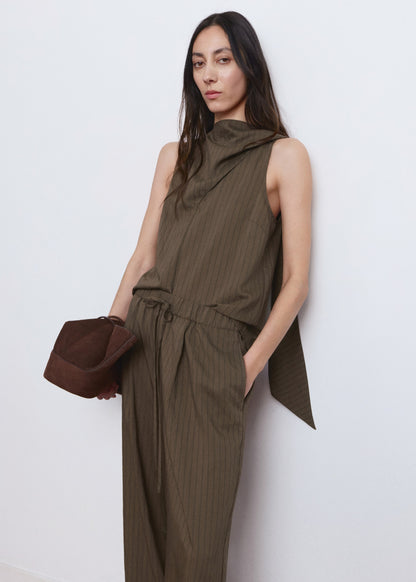 Striped foulard top