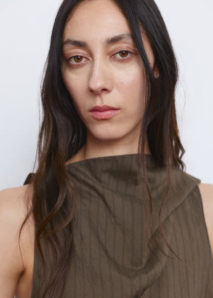 Striped foulard top