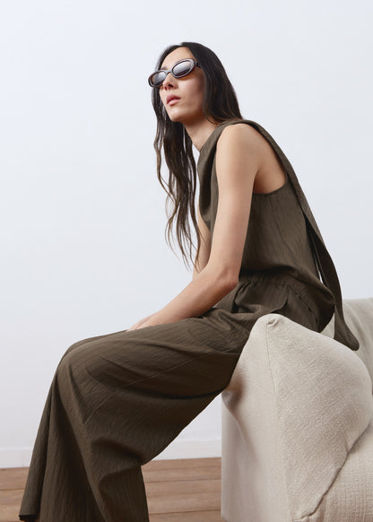 Striped foulard top