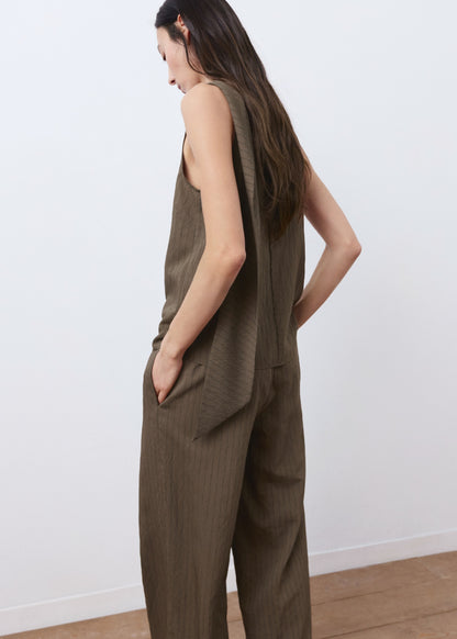 Striped foulard top