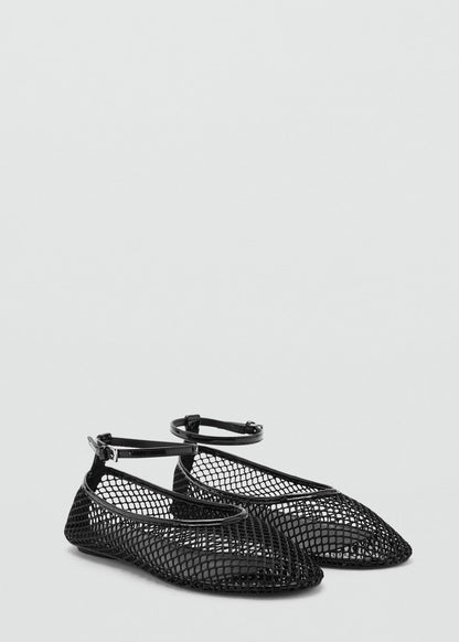 Ballet flats with mesh bracelet