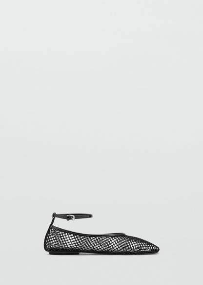 Ballet flats with mesh bracelet