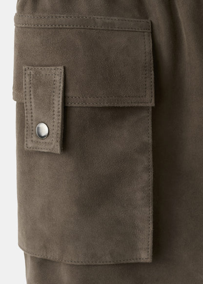 Suede shorts with pockets