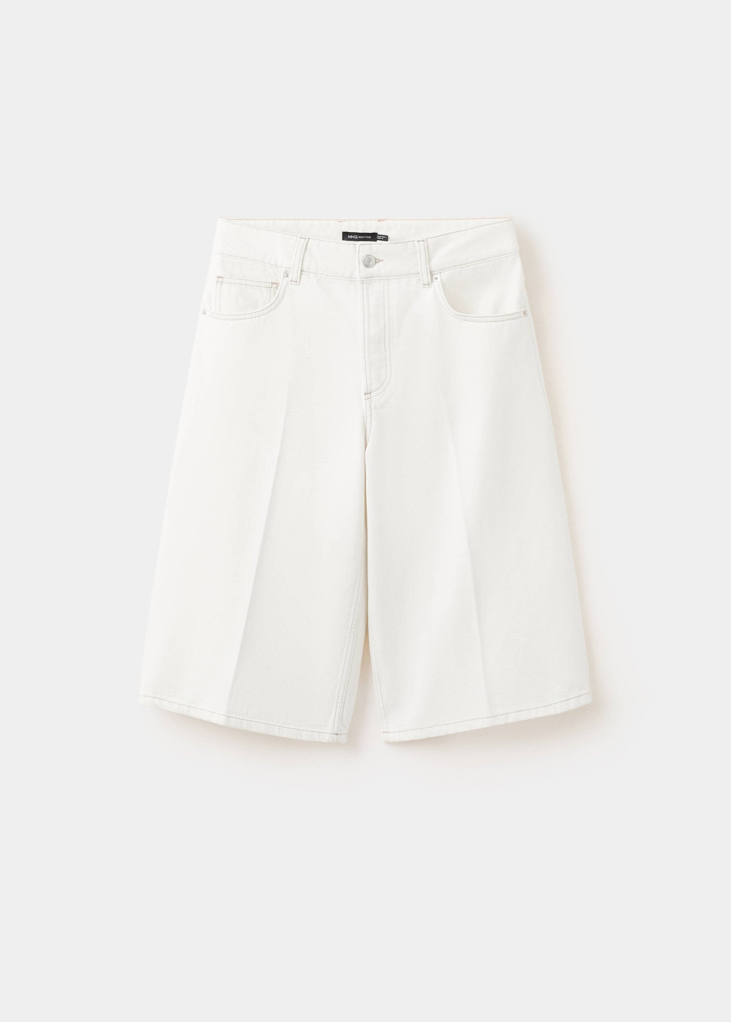 Straight mid-rise denim Bermuda shorts
