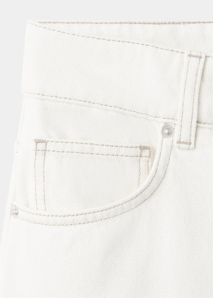 Straight mid-rise denim Bermuda shorts