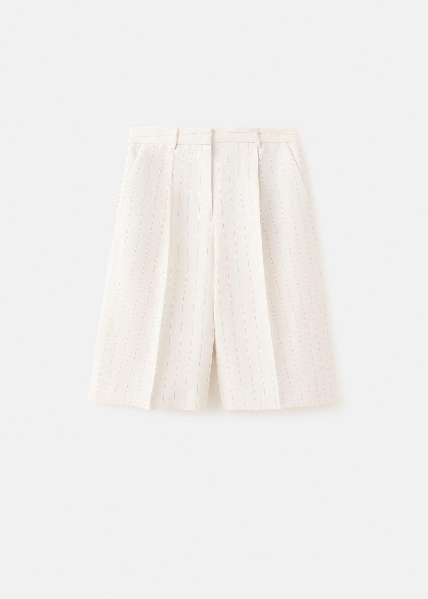 Straight linen Bermuda shorts