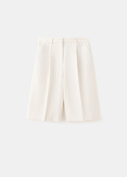 Straight linen Bermuda shorts