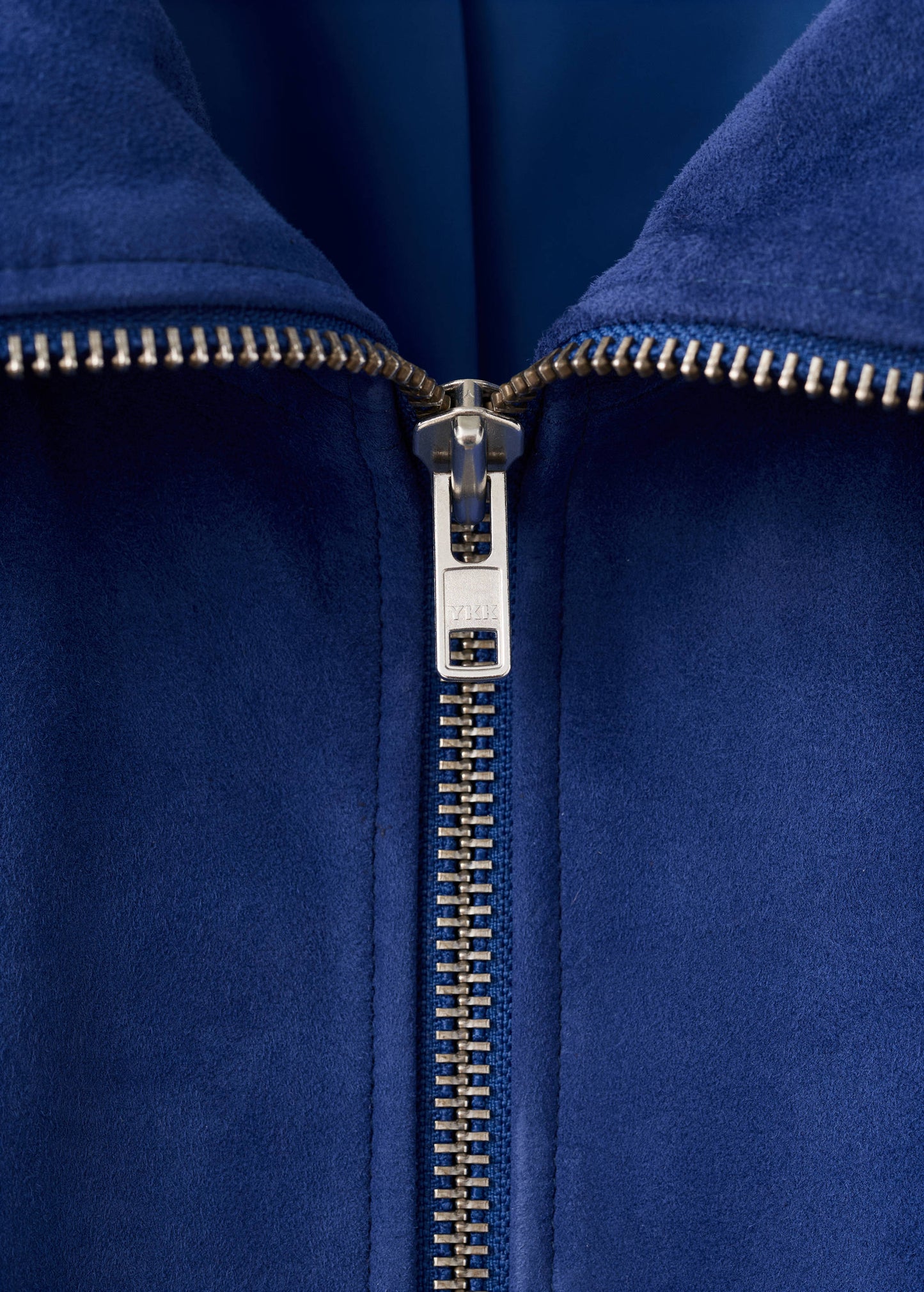 Suede funnel-neck jacket