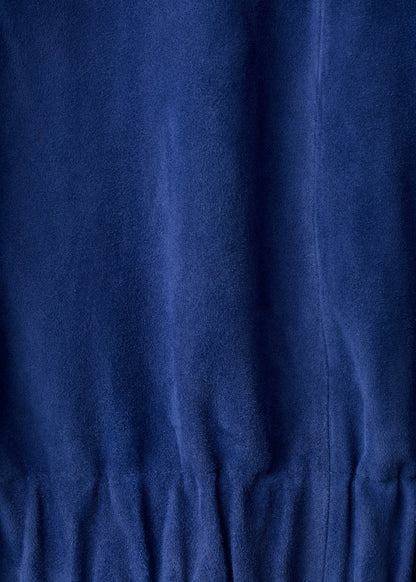 Suede funnel-neck jacket
