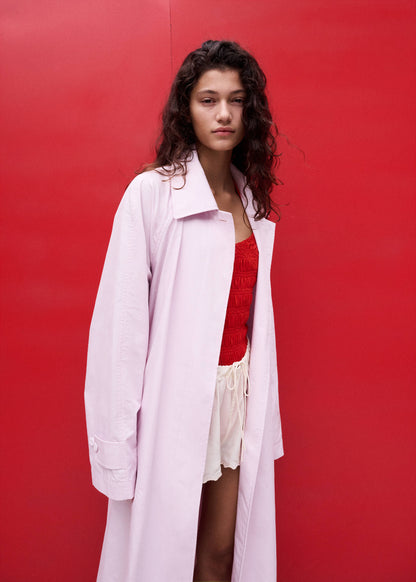 Long trench coat with belt