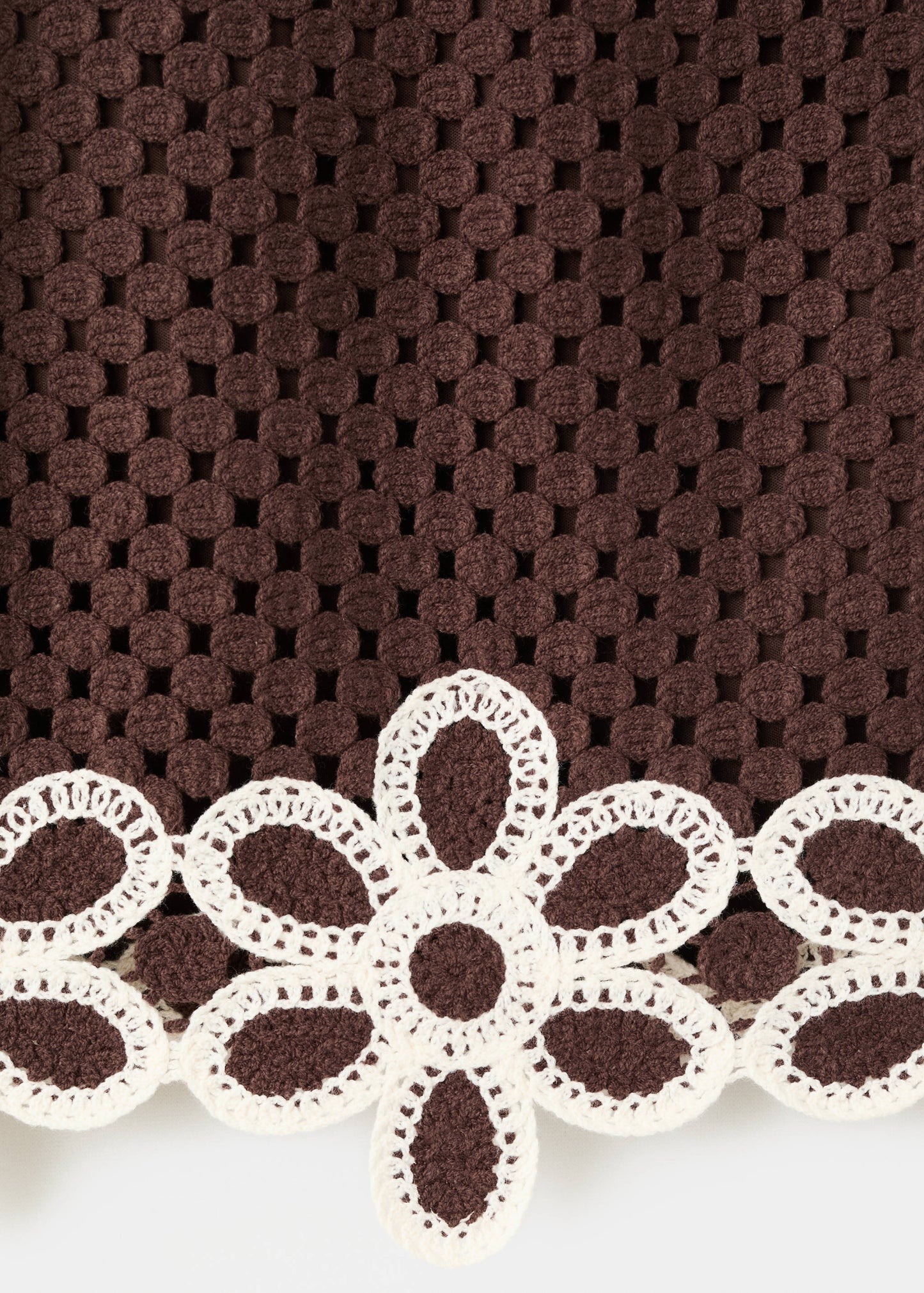 Crochet skirt with floral embroidery