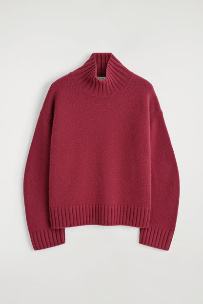 Chunky cashmere funnel-neck jumper