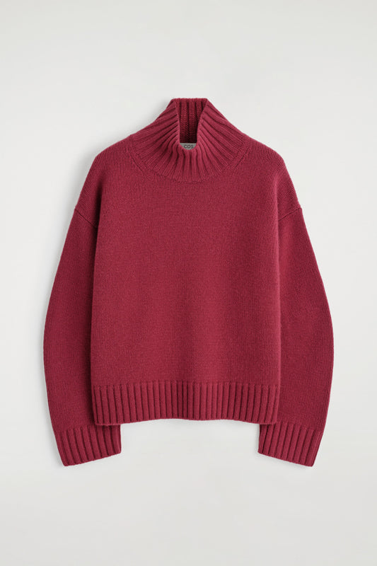 Chunky cashmere funnel-neck jumper