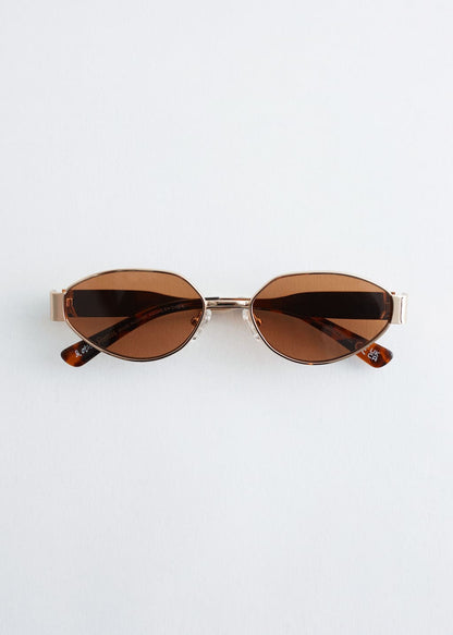 Wire-Frame Oval Sunglasses