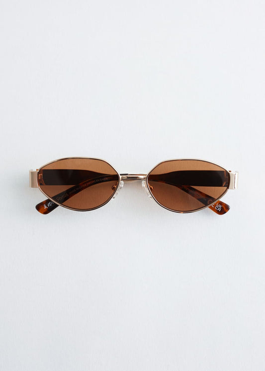 Wire-Frame Oval Sunglasses