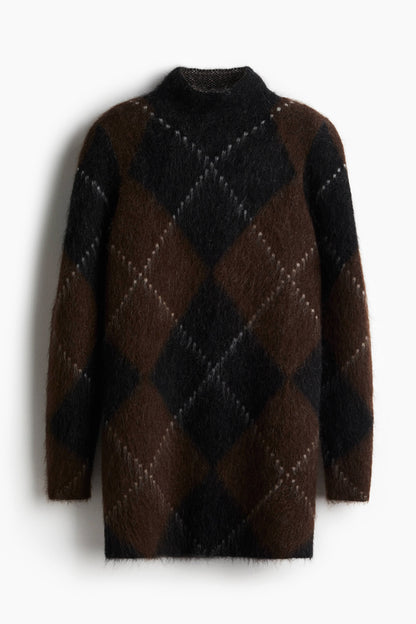 Mohair-blend turtleneck dress