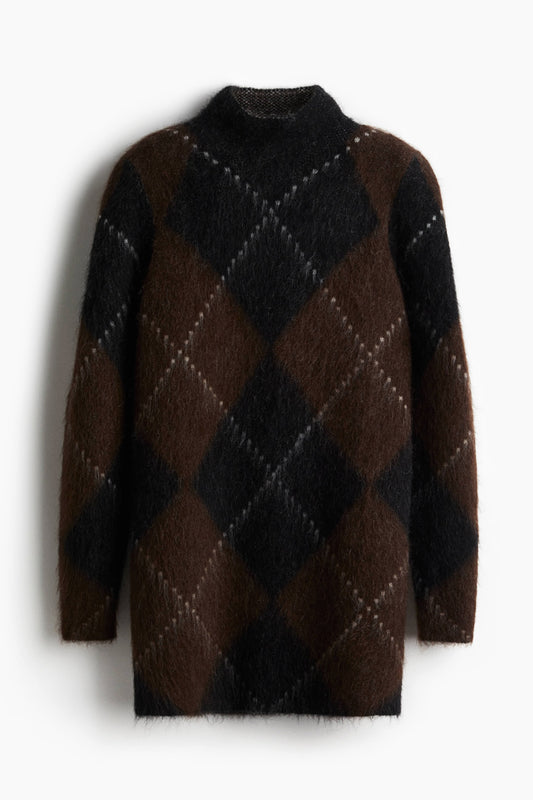 Mohair-blend turtleneck dress