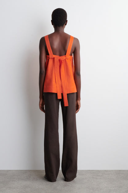 Tie-Back Linen Top