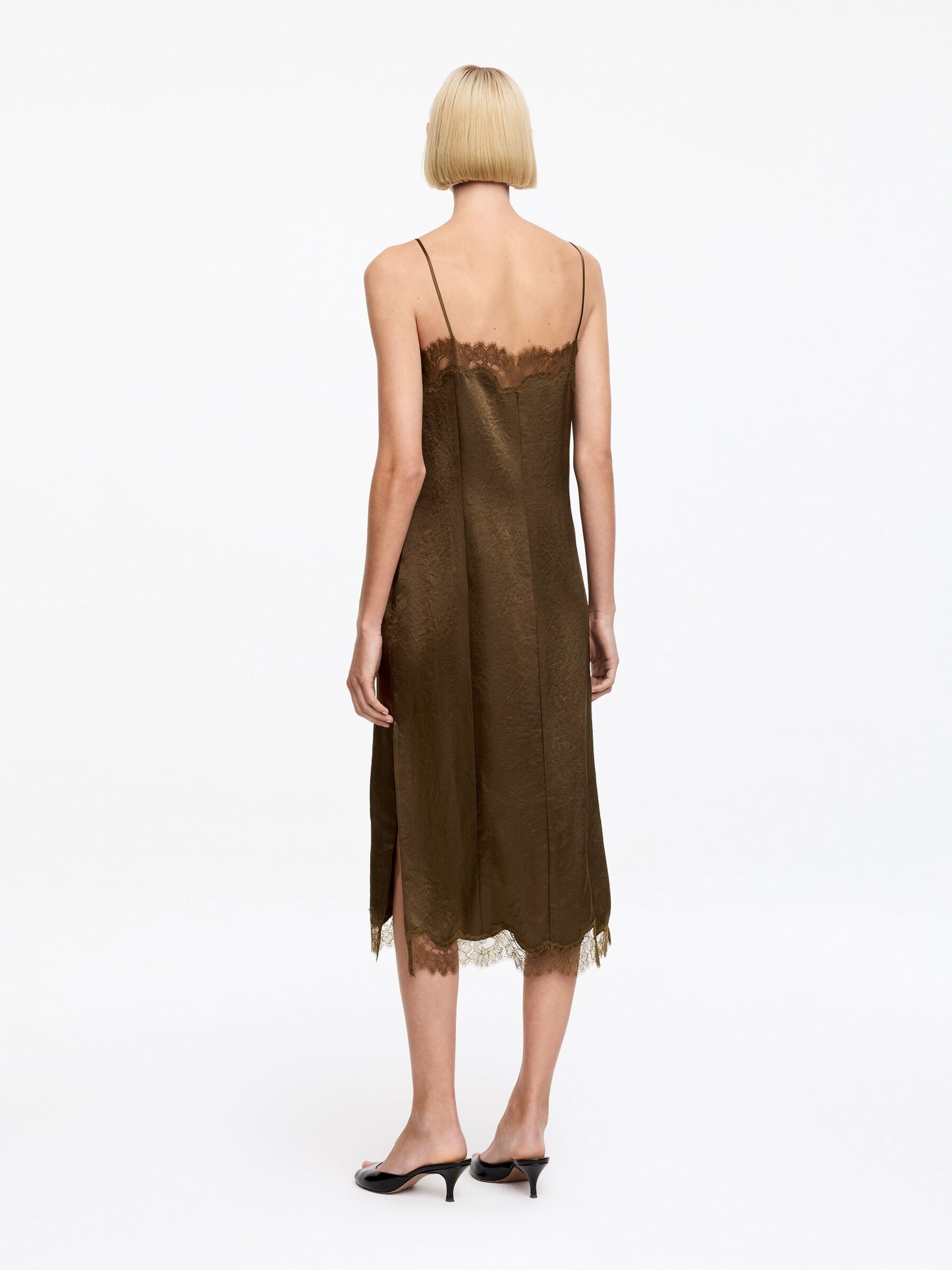 Lace-Trimmed Slip Dress
