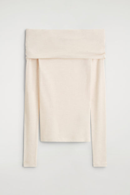 Off-The-Shoulder Merino Wool Top