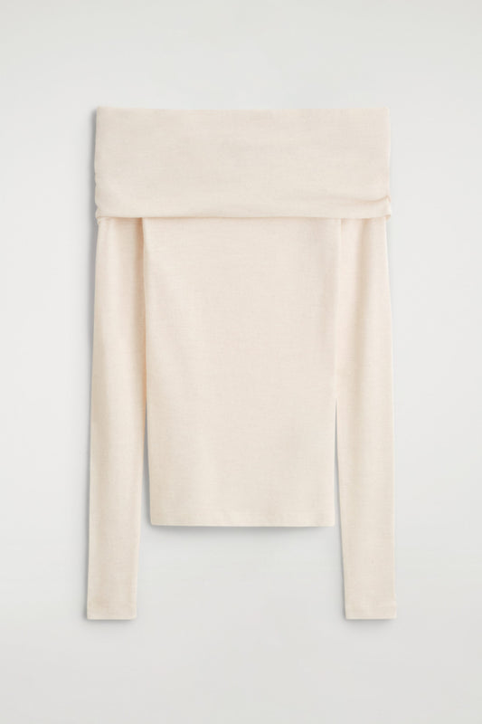 Off-The-Shoulder Merino Wool Top