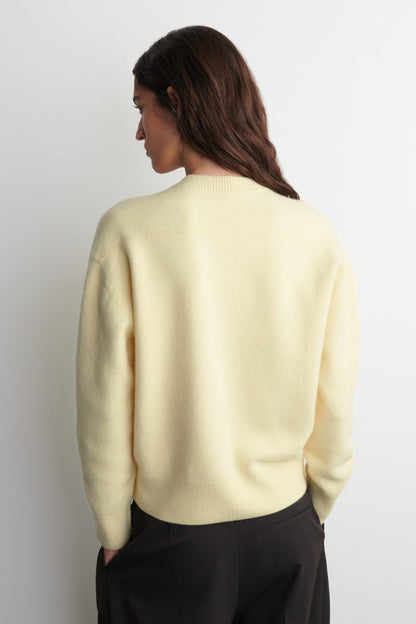 Rounded Wool V-Neck Jumper