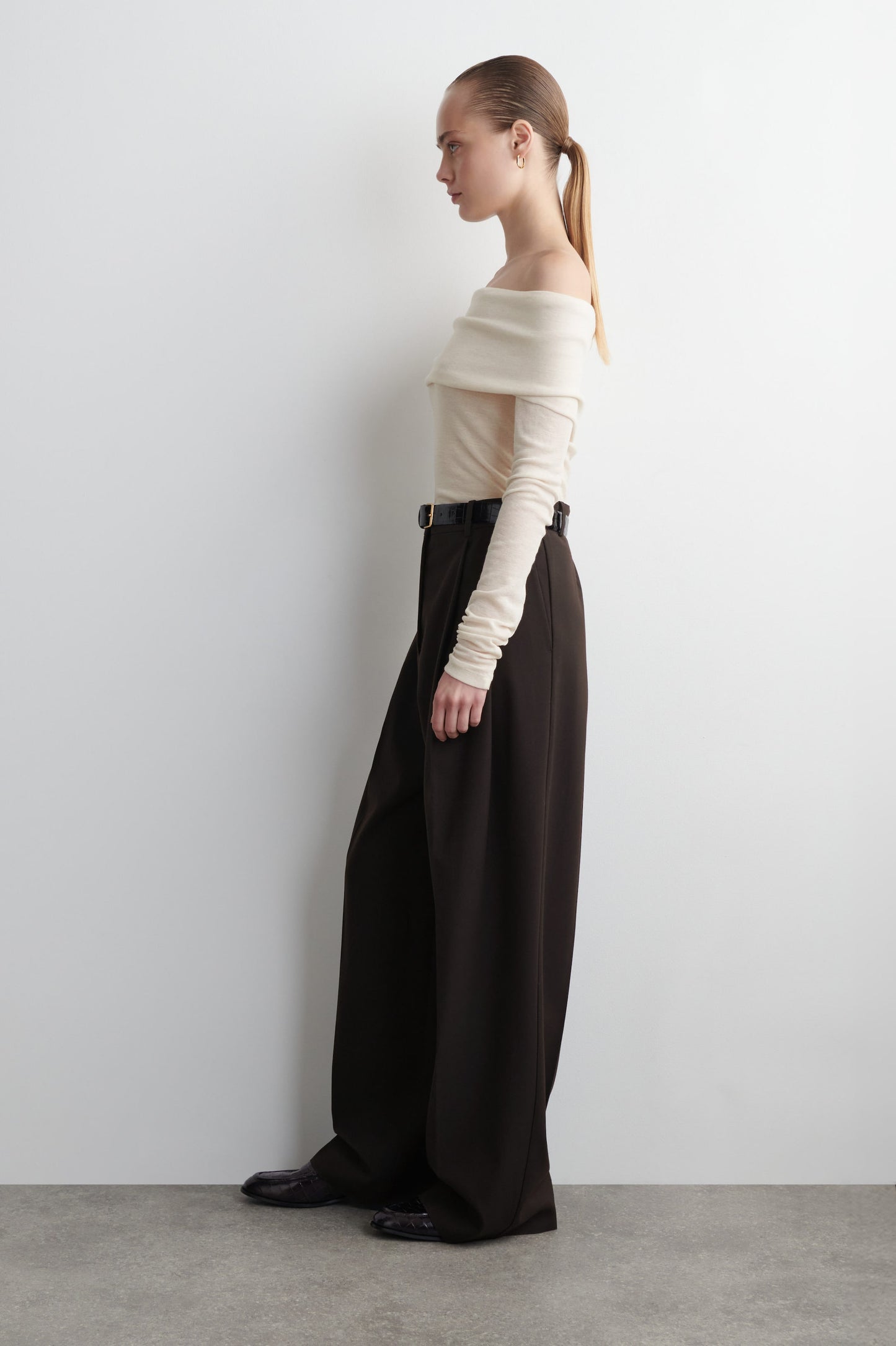 Off-The-Shoulder Merino Wool Top