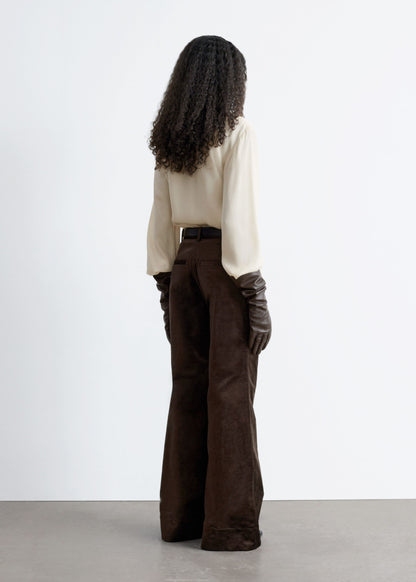 Scarf-Detail Satin Blouse