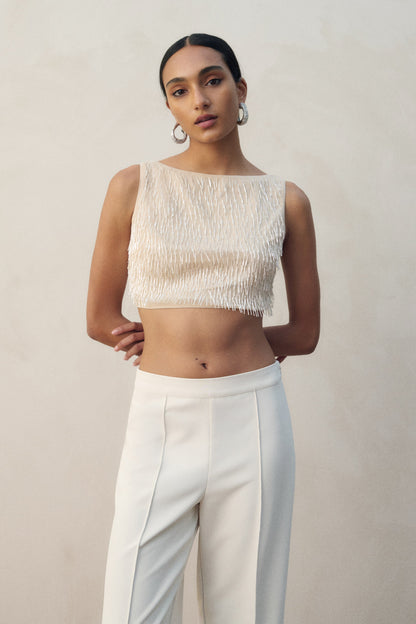 Embellished cropped top