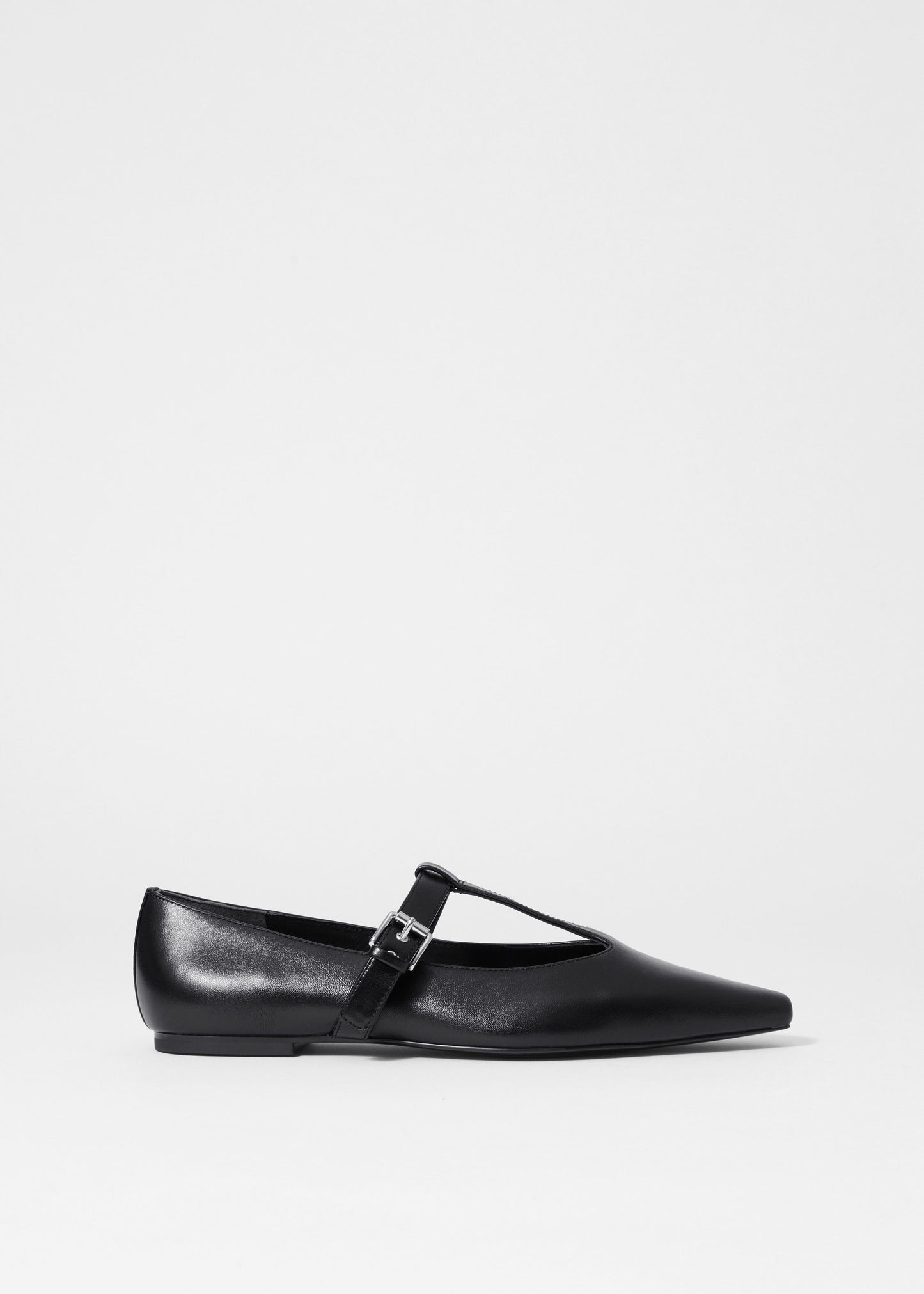 T-Bar Leather Ballet Flats