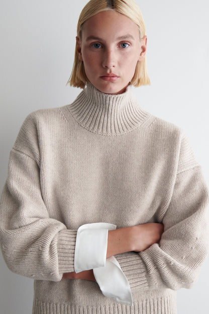 Chunky Funnel-Neck Wool Jumper