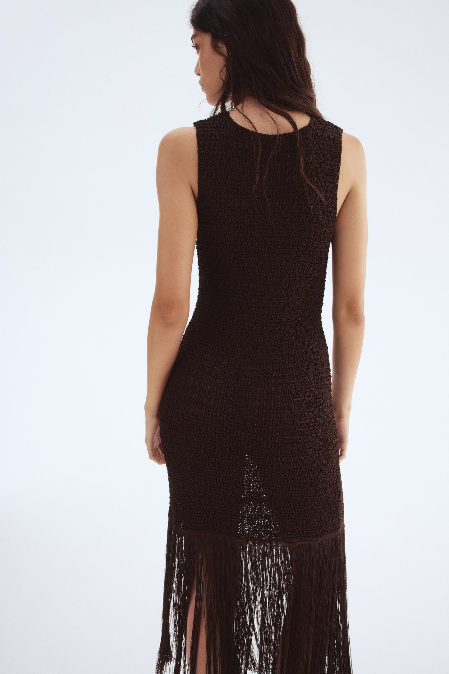 Fringed knitted dress