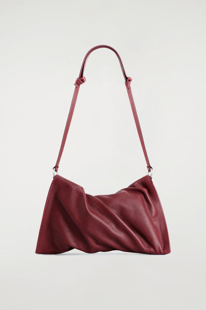 Twisted Leather Mini Clutch Bag