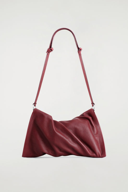 Twisted Leather Mini Clutch Bag