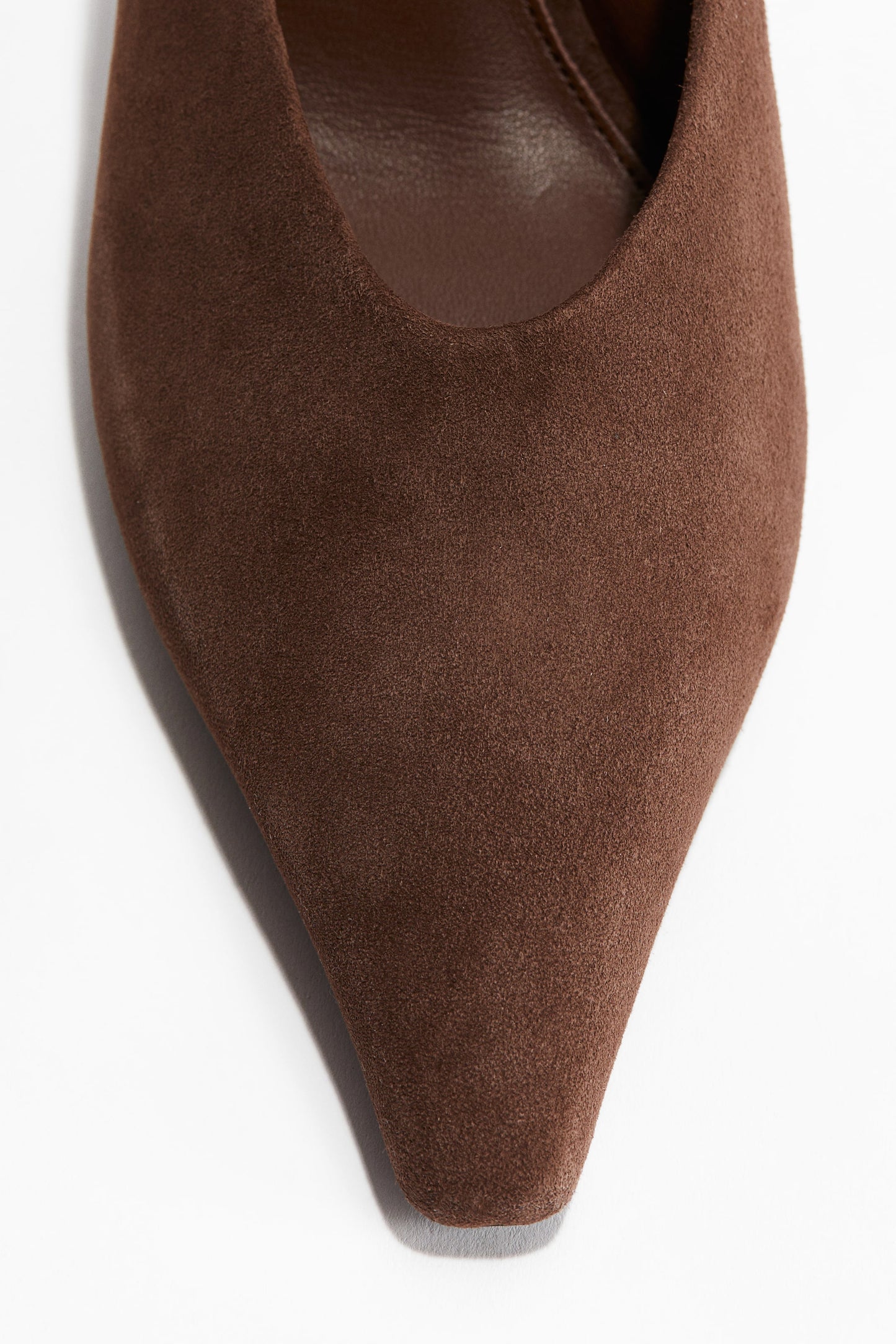 Pointed suede mules